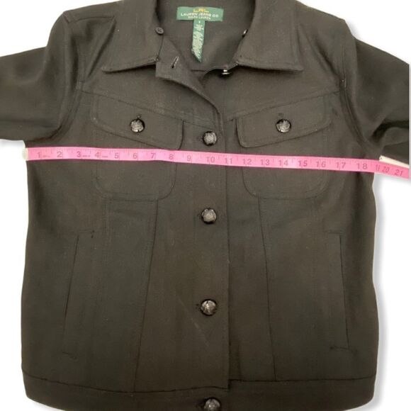 Ralph Lauren Black Coated Sparkle Denim Jacket - Picture 9 of 13